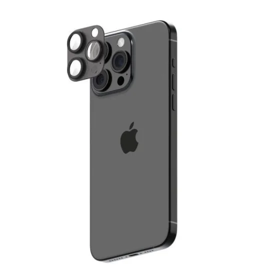 Smartix Premium Aluminium Camera Glass for iPhone 16 Pro/Pro Max - Black Titanium